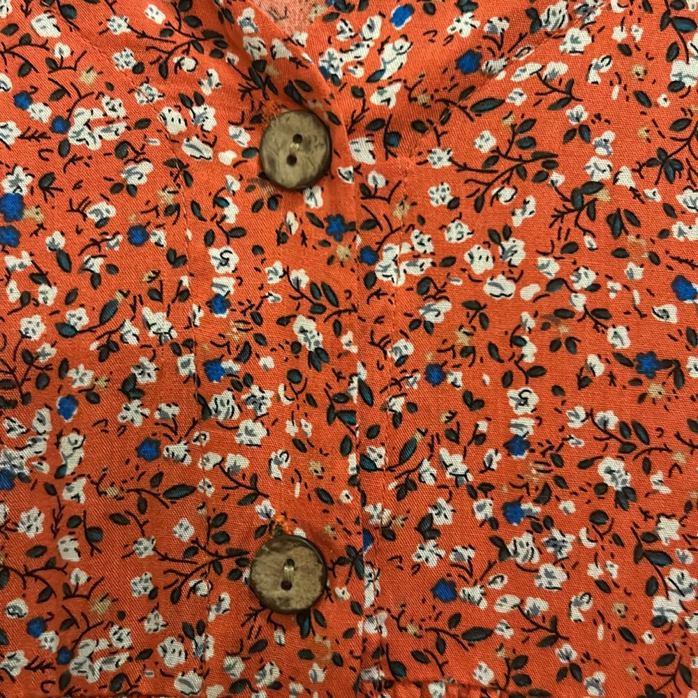 Easel small orange floral flowy dress - Picture 3 of 4